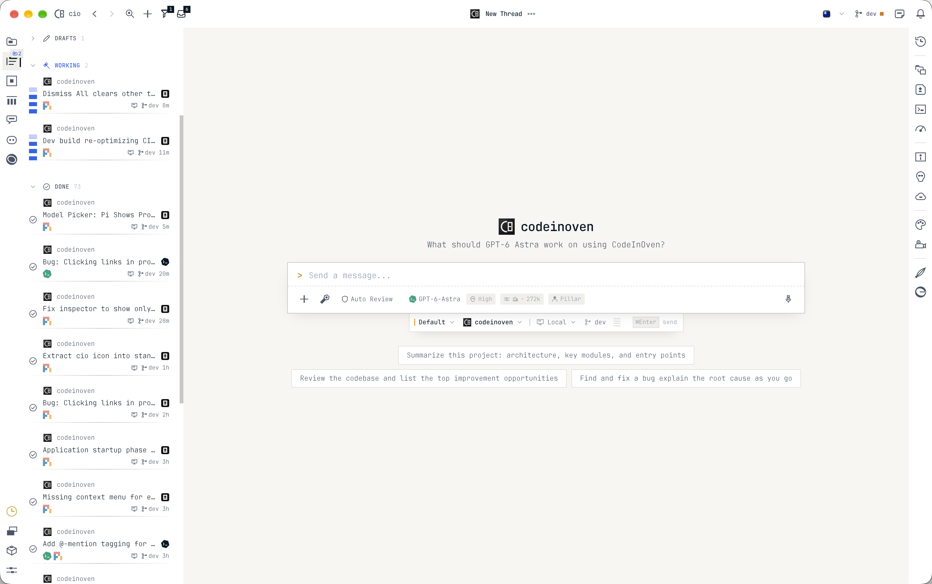 CodeInOven left workspace in light mode